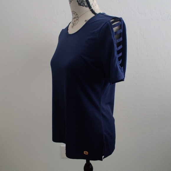 🆕 Michael Kors True Navy basics business casual office work Blouse_Small - Picture 4 of 8